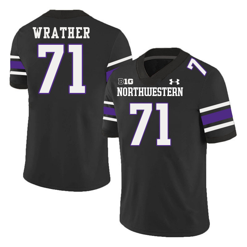 Northwestern Wildcats #71 Ben Wrather College Football Jerseys Stitched-Black